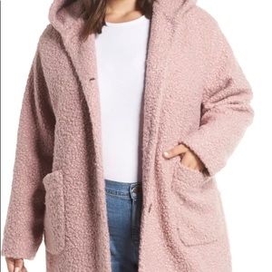 Oversized Rose Pink Sherpa Coat